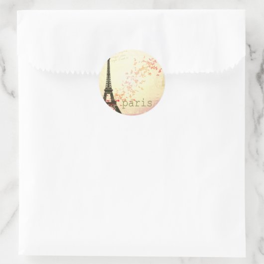 Liefde in Parijs Ronde Sticker (Tas)