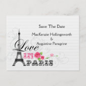 Liefde in Parijs Save The Date Aankondigingskaart (Voorkant)