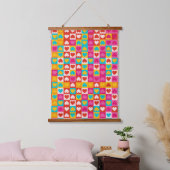 Liefde in patronen hangend wandkleed (Slaapkamer)