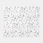 Liefde in Peris Bohemian Chic Floral Boho Girl Fleece Deken (Voorkant (Horizontaal))