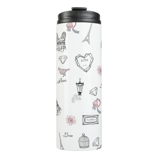 Liefde in Peris Bohemian Chic Floral Boho Girlly Thermosbeker (Voorkant)