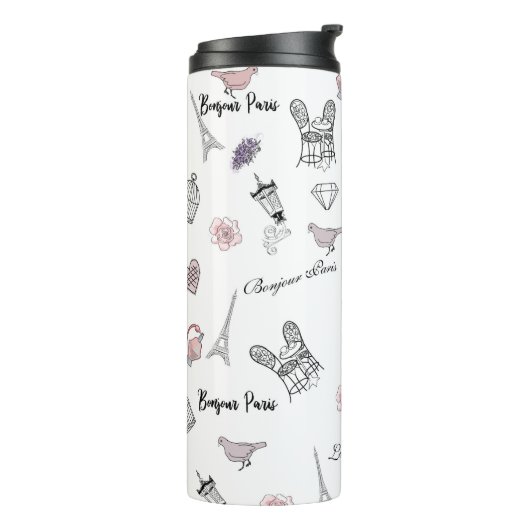 Liefde in Peris Bohemian Chic Floral Boho Girlly Thermosbeker (Gedraaid links)