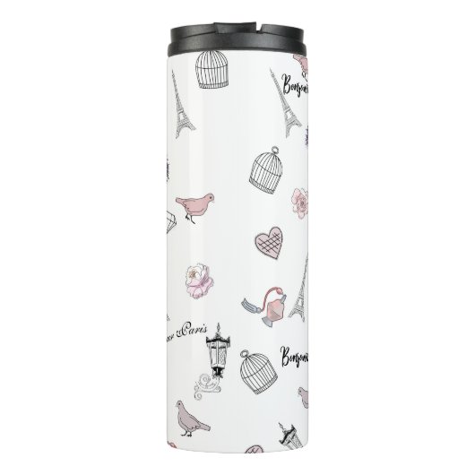 Liefde in Peris Bohemian Chic Floral Boho Girlly Thermosbeker (Achterkant)