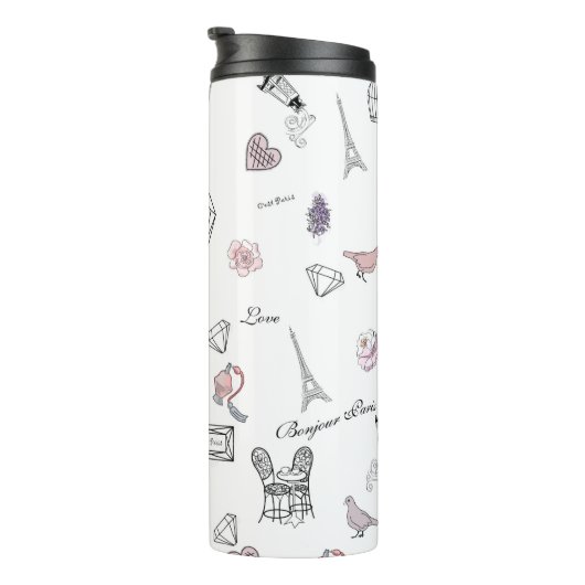 Liefde in Peris Bohemian Chic Floral Boho Girlly Thermosbeker (Geroteerd rechts)