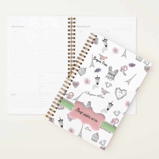 Liefde in Peris Bohemian Chic Floral Boho zuster Planner (Display)