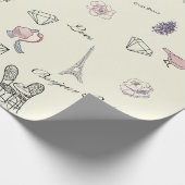 Liefde in Peris Bohemian Chic Floral Traveling Gir Cadeaupapier (Hoek)
