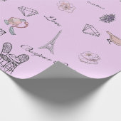 Liefde in Peris Bohemian Chic Floral Traveling Gir Cadeaupapier (Hoek)