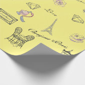 Liefde in Peris Bohemian Chic Floral Traveling Gir Cadeaupapier (Hoek)