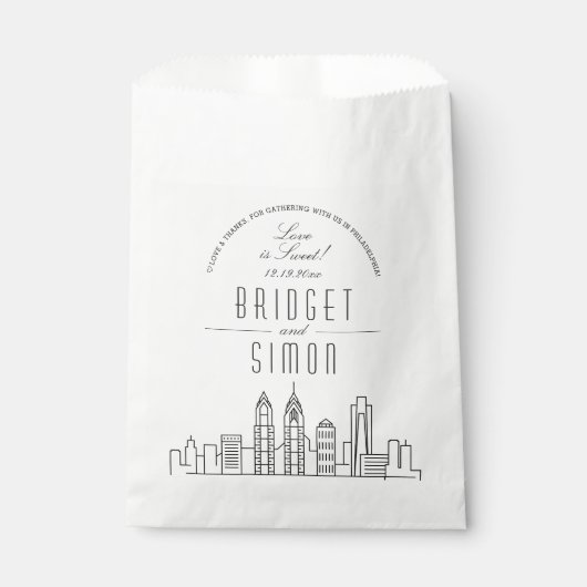 Liefde in Philadelphia | Trouwtassen Bedankzakje (Voorkant)