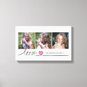 Liefde in Pink Heart Script Custom Photo Collage Canvas Afdruk (Voorkant)