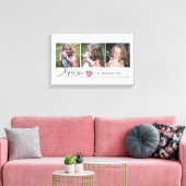 Liefde in Pink Heart Script Custom Photo Collage Canvas Afdruk (Insitu (Woonkamer))