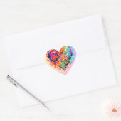 Liefde in Pixels: Happy Saint Valentijnsdag Hart Sticker (Envelop)