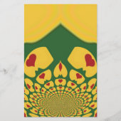 Liefde in Rasta Kleuren: Reggae Hearts Briefpapier (Voorkant)