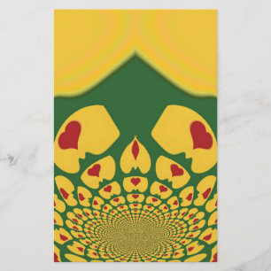 Liefde in Rasta Kleuren: Reggae Hearts Briefpapier