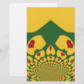 Liefde in Rasta Kleuren: Reggae Hearts Briefpapier (Voorkant / Achterkant)