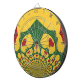 Liefde in Rasta Kleuren: Reggae Hearts Dartbord (Voorkant Rechts)