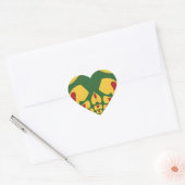 Liefde in Rasta Kleuren: Reggae Hearts Hart Sticker (Envelop)