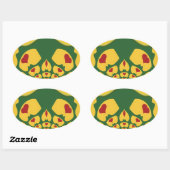 Liefde in Rasta Kleuren: Reggae Hearts Ovale Sticker (Vel)