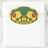 Liefde in Rasta Kleuren: Reggae Hearts Ovale Sticker (Tas)