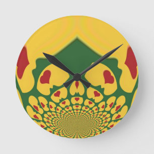 Liefde in Rasta Kleuren: Reggae Hearts Ronde Klok