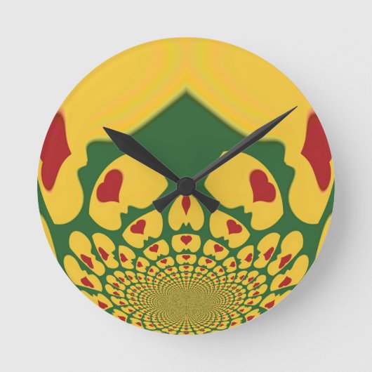 Liefde in Rasta Kleuren: Reggae Hearts Ronde Klok (Voorkant)