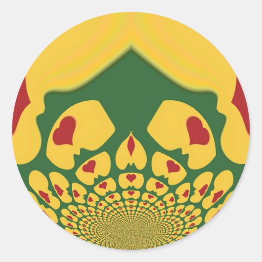 Liefde in Rasta Kleuren: Reggae Hearts Ronde Sticker (Voorkant)