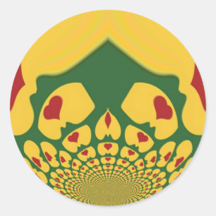 Liefde in Rasta Kleuren: Reggae Hearts Ronde Sticker