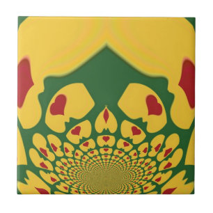 Liefde in Rasta Kleuren: Reggae Hearts Tegeltje