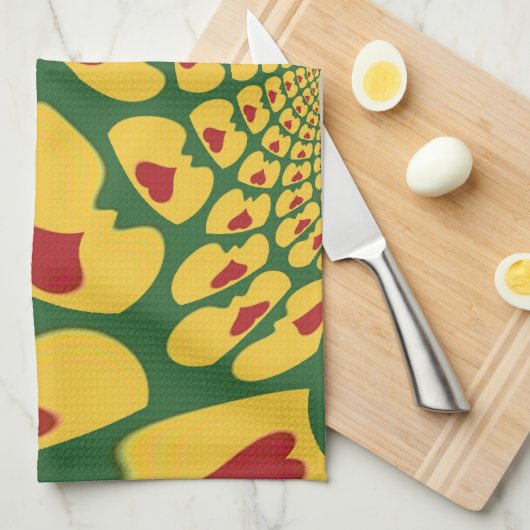 Liefde in Rasta Kleuren: Reggae Hearts Theedoek (Quarter Fold)