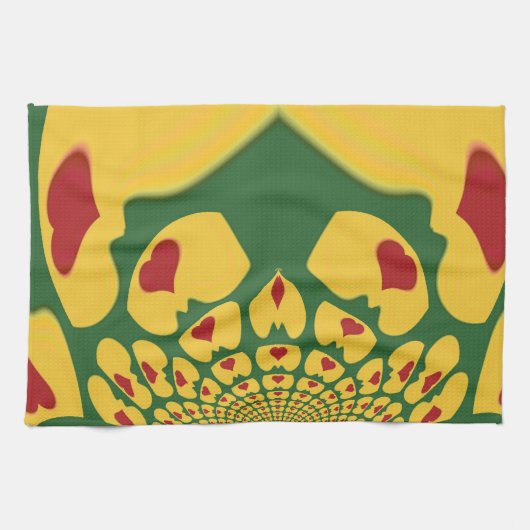 Liefde in Rasta Kleuren: Reggae Hearts Theedoek (Horizontaal)