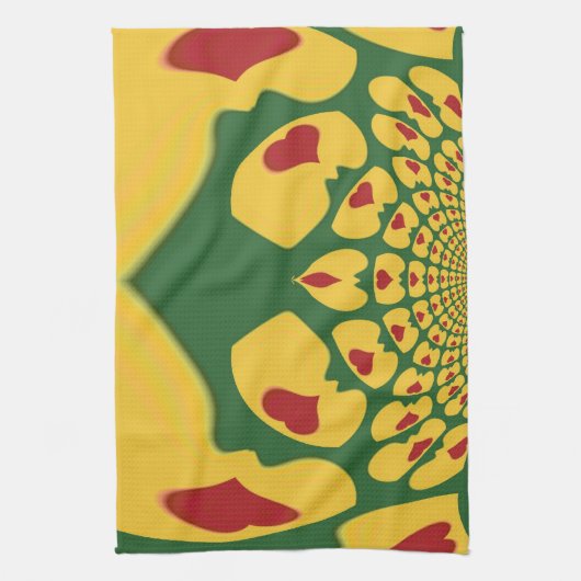 Liefde in Rasta Kleuren: Reggae Hearts Theedoek (Verticaal)