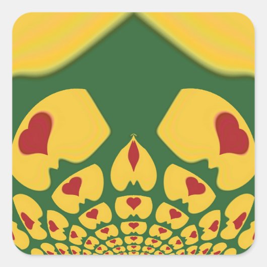 Liefde in Rasta Kleuren: Reggae Hearts Vierkante Sticker