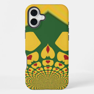 Liefde in Rastakleuren: Reggae-harten Rood Goud iPhone 16 Plus Hoesje