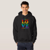 Liefde In Regenboog Vlag Kleuren LHBTQ Lesbisch Ga Hoodie (Voorkant volledig)