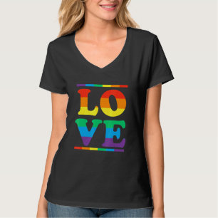 Liefde In Regenboog Vlag Kleuren LHBTQ Lesbisch Ga T-shirt