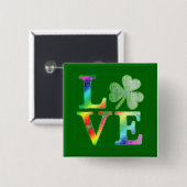 Liefde in regenboogkleuren met gedempte look vierkante button 5,1 cm (Voorkant /achterkant)