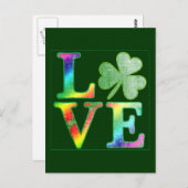 Liefde in regenboogkleuren met verontruste look briefkaart (Voorkant / Achterkant)