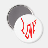 Liefde in Rode Letters Magneet (Voorkant / Achterkant)