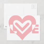 Liefde in roze briefkaart (Voorkant / Achterkant)