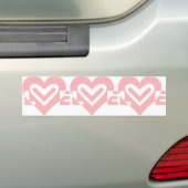 Liefde in roze bumpersticker (Op auto)
