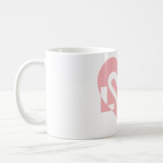 Liefde in roze koffiemok (Links)