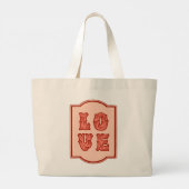 Liefde in Roze met Donkerrood  Framing Grote Tote Bag (Achterkant)