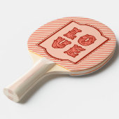Liefde in Roze met Framing & Snoep Striping Tafeltennisbatje (Voorkant Gekanteld)