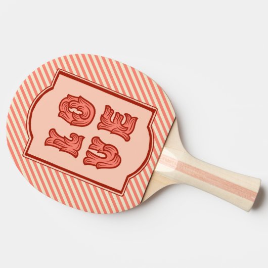 Liefde in Roze met  Framing & Snoep Striping Tafeltennisbatje (Zijkant)