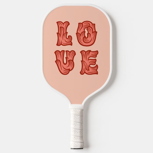 Liefde in roze pickleball paddle (Voorkant)