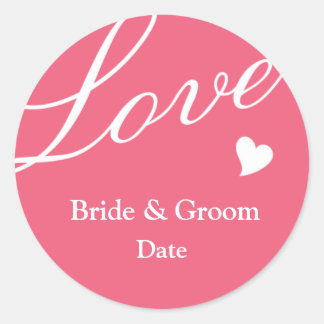 Liefde in roze ronde sticker