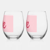 Liefde in roze wijnglas zonder voet (Links)