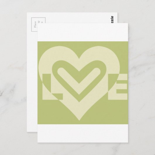 Liefde in Sage Green Briefkaart (Voorkant / Achterkant)