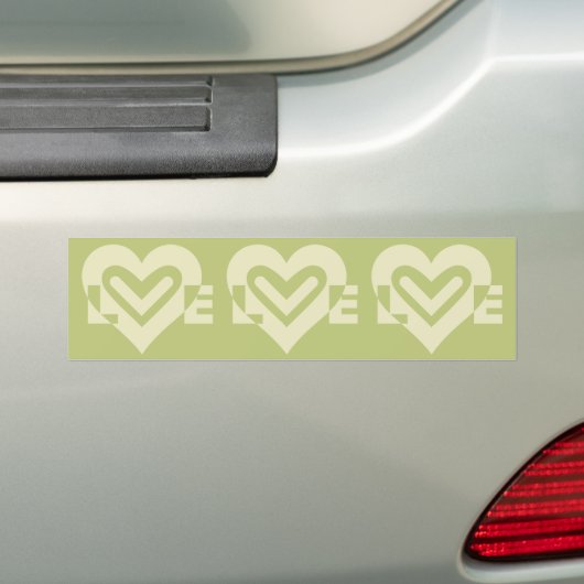 Liefde in Sage Green Bumpersticker (Op auto)