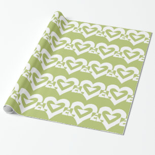Liefde in Sage Green Cadeaupapier
